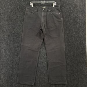 Eddie Bauer Pants Mens 36x32 Black Straight Leg Five Pocket Casual 100% Cotton
